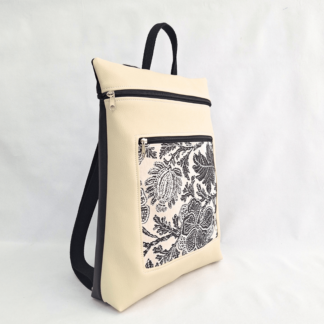 mochila antirrobo reversible color crema beige Cristina Alba