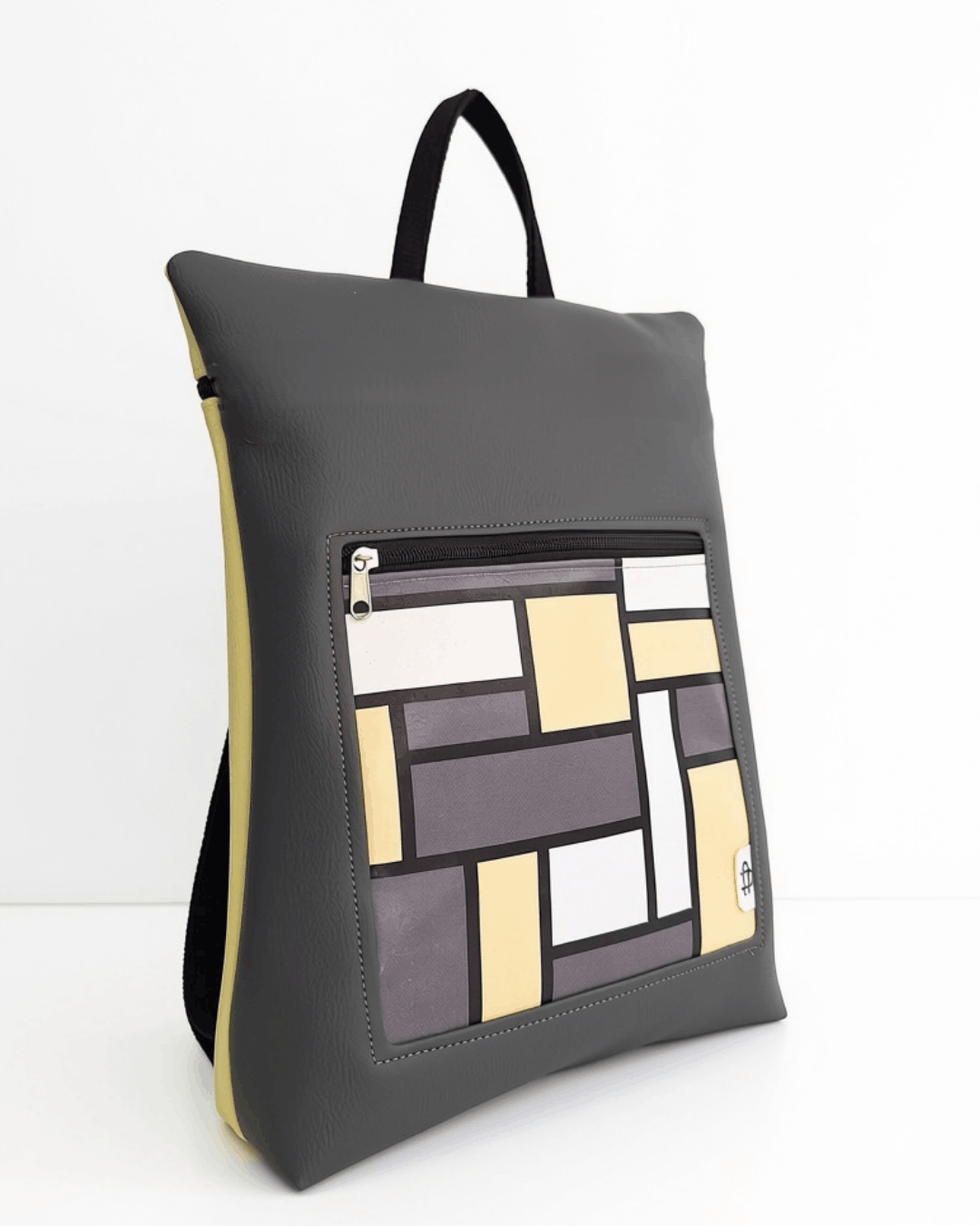 Mochila Antirrobo PULSO | Gris Marengo y Amarillo Limón cristina-alba-mochila-mujer-antirrobo-01