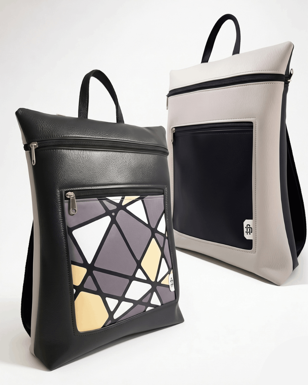 Mochila Antirrobo Reversible VÉRTIGO | Negro y Gris Ceniza cristina-alba-mochila-mujer-antirrobo-reversible-09-negro-gris