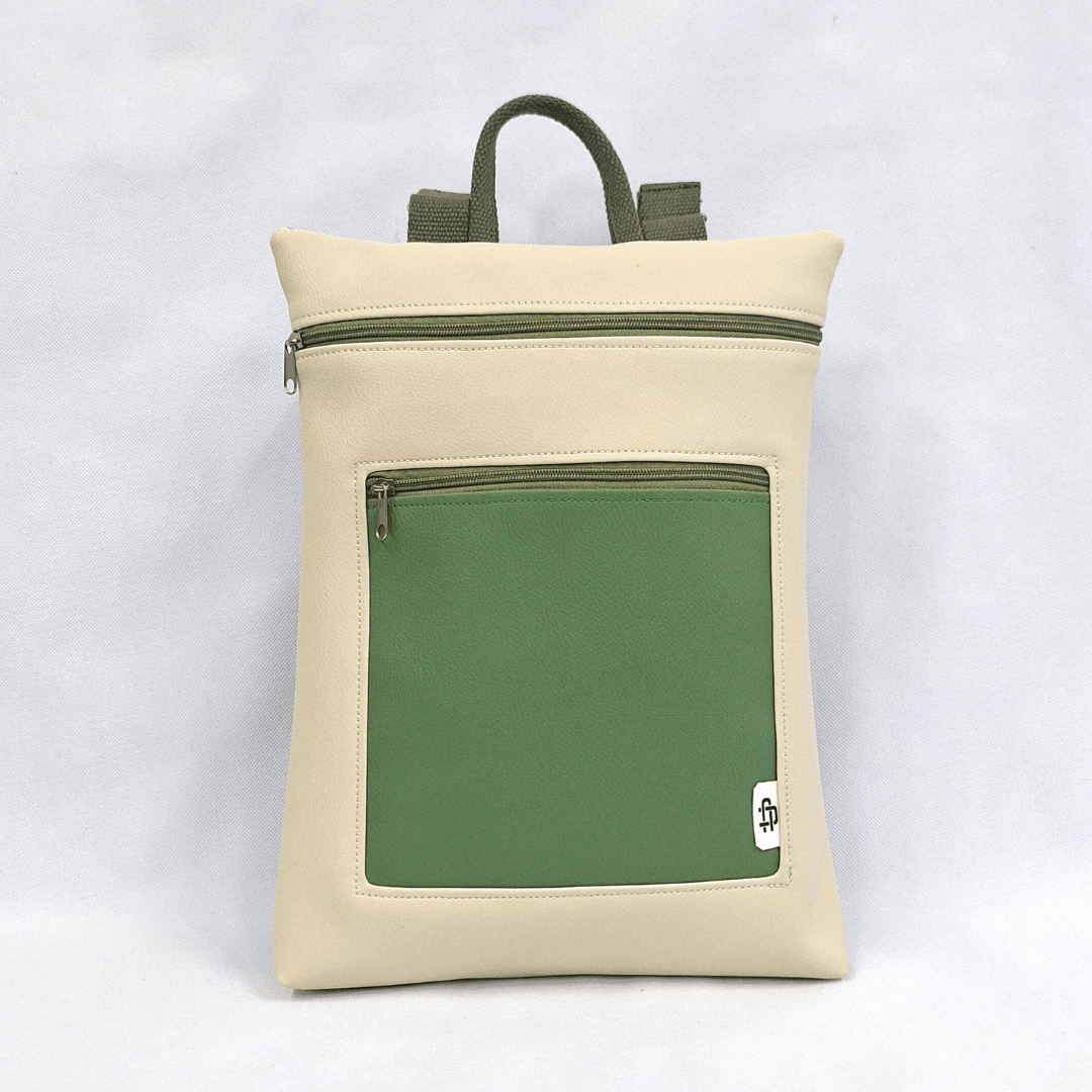 mochila-antirrobo-mujer-destellos-verde-crema-dos-colores-cristina-alba